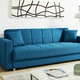 Schlafsofas - Klick-Klack-Sofa mit Dekokissen, in Farbe BLAU – Farbe BLAU – Ansicht 2