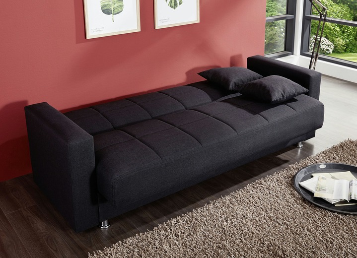 Schlafsofas - Klick-Klack-Sofa mit Dekokissen, in Farbe BLAU Ansicht 8