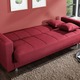 Schlafsofas - Klick-Klack-Sofa mit Dekokissen, in Farbe ROT – Farbe ROT – Ansicht 2