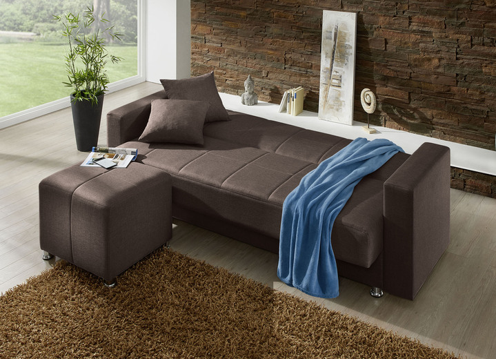 Schlafsofas - Klick-Klack-Sofa mit Hocker und Dekokissen, in Farbe ROT Ansicht 14