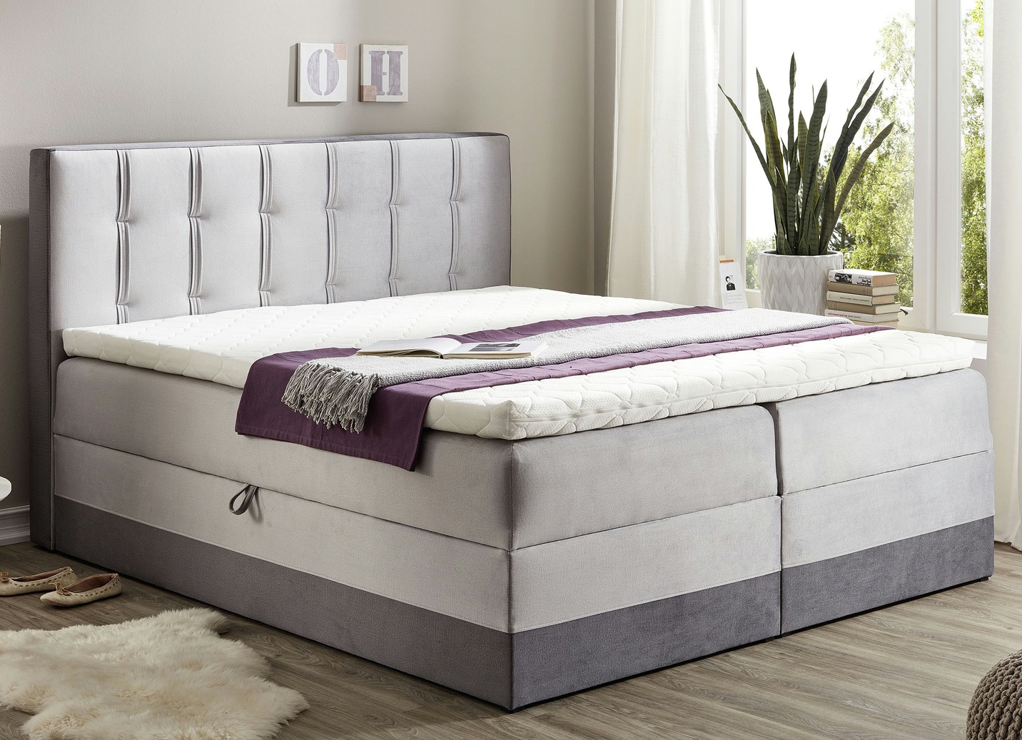 Bezieht Man Beim Boxspringbett Nur Den Topper Boxspringbett mit Topper und 2 Bettkästen - Betten | BADER