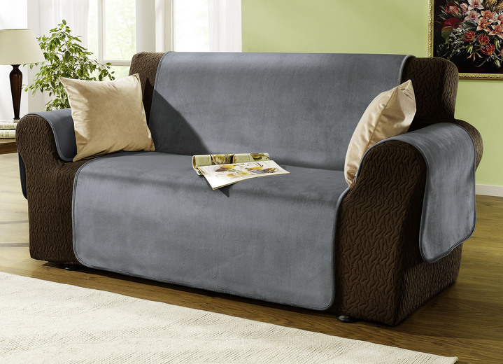 Sessel- & Sofaüberwürfe - Edel und angenehm: Rutschfeste Wohnaccessoires für Sie!, in Größe 101 (Sesselschoner 50x150 cm) bis 905 (2 Kissenbezüge, je 40x 40 cm), in Farbe BRAUN Ansicht 16