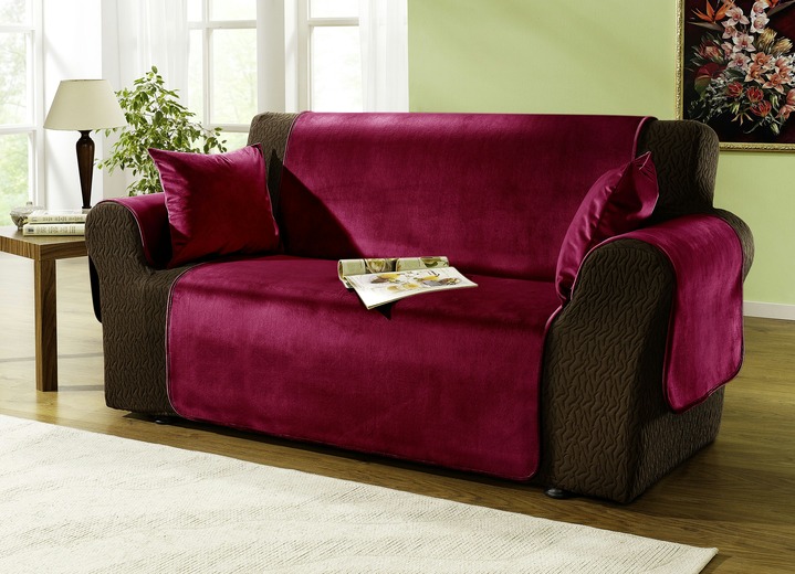 Sessel- & Sofaüberwürfe - Edel und angenehm: Rutschfeste Wohnaccessoires für Sie!, in Größe 101 (Sesselschoner 50x150 cm) bis 905 (2 Kissenbezüge, je 40x 40 cm), in Farbe BRAUN Ansicht 7