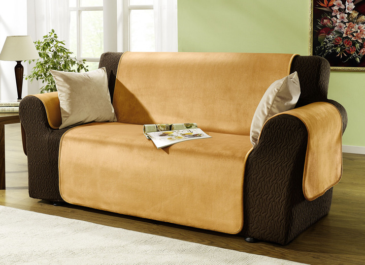 Sessel- & Sofaüberwürfe - Edel und angenehm: Rutschfeste Wohnaccessoires für Sie! Ansicht 12 Sessel- & Sofaüberwürfe - Edel und angenehm: Rutschfeste Wohnaccessoires für Sie!, in Größe 101 (Sesselschoner 50x150 cm) bis 905 (2 Kissenbezüge, je 40x 40 cm), in Farbe BRAUN Ansicht 12