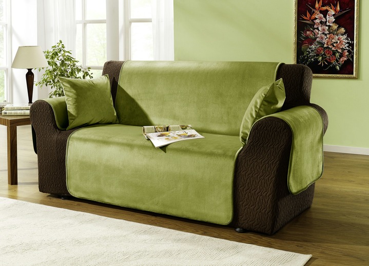 Sessel- & Sofaüberwürfe - Edel und angenehm: Rutschfeste Wohnaccessoires für Sie!, in Größe 101 (Sesselschoner 50x150 cm) bis 905 (2 Kissenbezüge, je 40x 40 cm), in Farbe BRAUN Ansicht 5