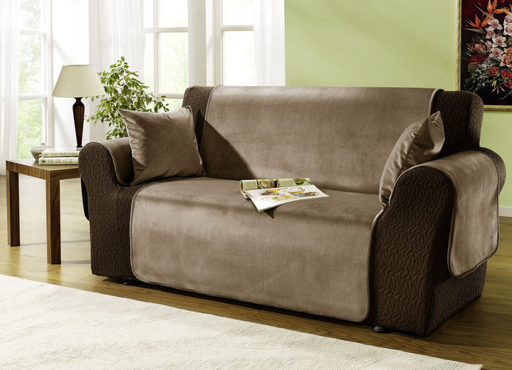 Sessel- & Sofaüberwürfe - Edel und angenehm: Rutschfeste Wohnaccessoires für Sie! Ansicht 20 Sessel- & Sofaüberwürfe - Edel und angenehm: Rutschfeste Wohnaccessoires für Sie!, in Größe 101 (Sesselschoner 50x150 cm) bis 905 (2 Kissenbezüge, je 40x 40 cm), in Farbe BRAUN Ansicht 20