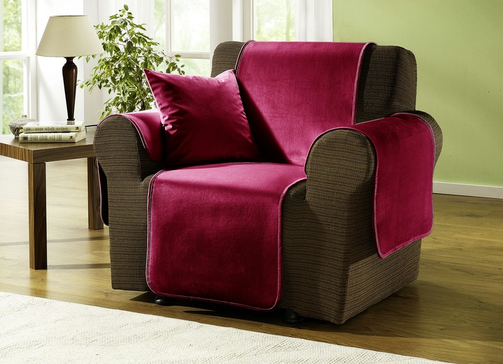 Sessel- & Sofaüberwürfe - Edel und angenehm: Rutschfeste Wohnaccessoires für Sie!, in Größe 101 (Sesselschoner 50x150 cm) bis 905 (2 Kissenbezüge, je 40x 40 cm), in Farbe BRAUN Ansicht 6
