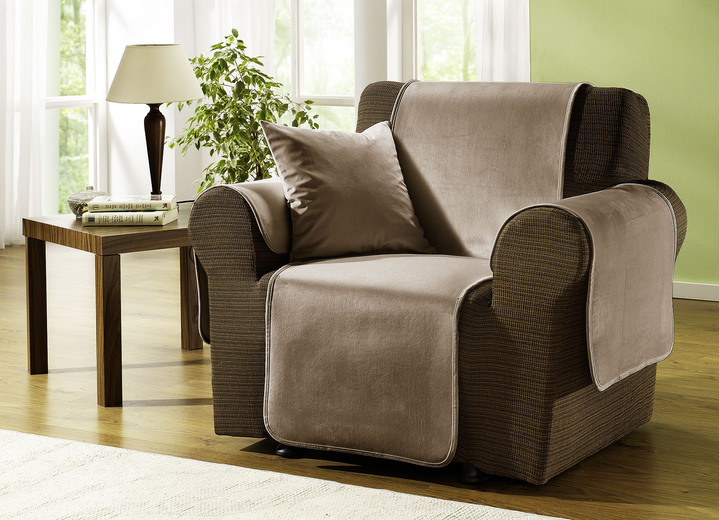 Sessel- & Sofaüberwürfe - Edel und angenehm: Rutschfeste Wohnaccessoires für Sie! Ansicht 19 Sessel- & Sofaüberwürfe - Edel und angenehm: Rutschfeste Wohnaccessoires für Sie!, in Größe 101 (Sesselschoner 50x150 cm) bis 905 (2 Kissenbezüge, je 40x 40 cm), in Farbe BRAUN Ansicht 19