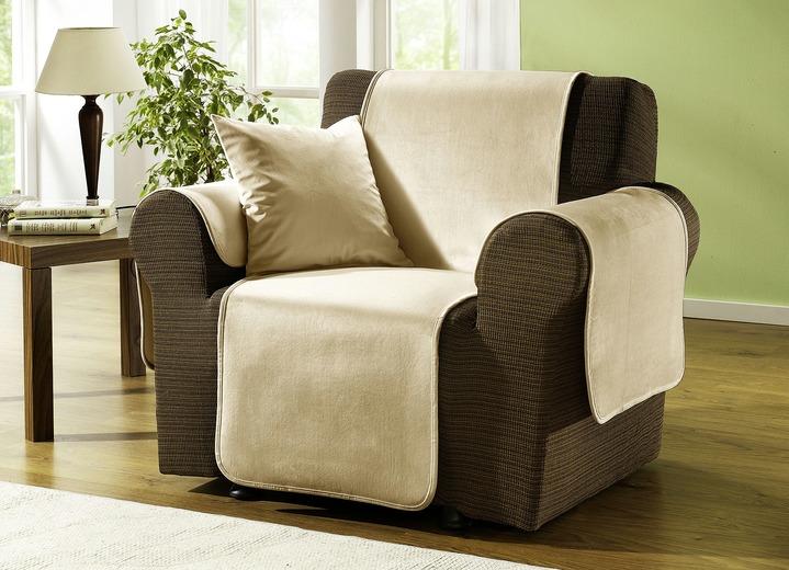 Sessel- & Sofaüberwürfe - Edel und angenehm: Rutschfeste Wohnaccessoires für Sie!, in Größe 101 (Sesselschoner 50x150 cm) bis 905 (2 Kissenbezüge, je 40x 40 cm), in Farbe BRAUN Ansicht 9