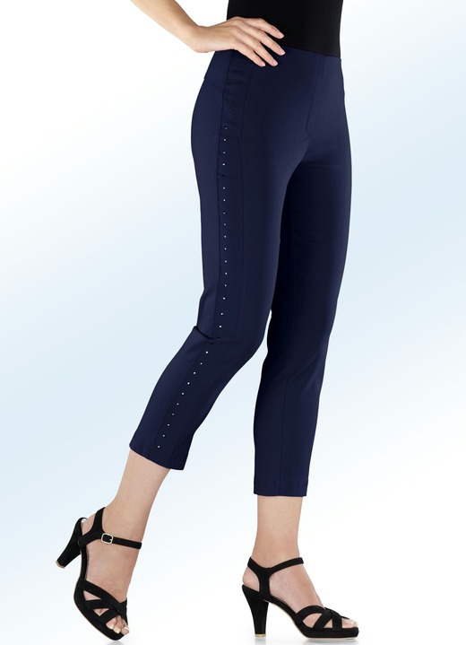 Hosen - 7/8-Hose mit Plättchenzier, in Größe 018 bis 054, in Farbe SCHWARZ Ansicht 3