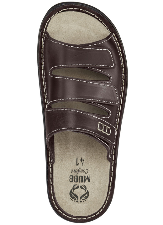 Sandalen & Pantoletten - Mubb, bequeme Herren-Pantoletten, Weite H, mit herausnehmbarem Fußbett, in Größe 040 bis 046, in Farbe COGNAC Ansicht 8