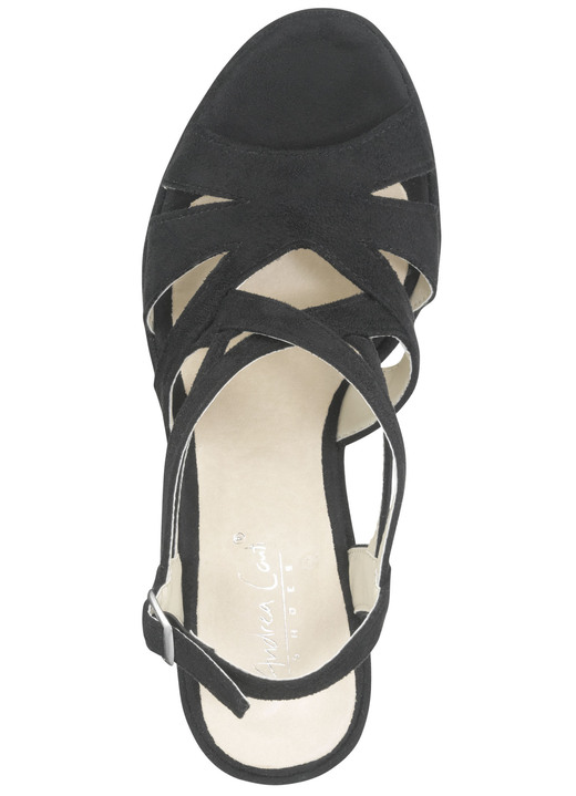 Sandaletten & Pantoletten - Andrea Conti, modische Damen-Sandaletten, mit verstellbarem Fersenriemchen, in Größe 035 bis 041, in Farbe SCHWARZ Ansicht 2