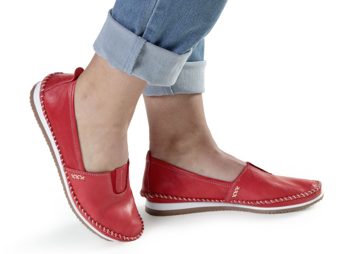 Slipper & Schnürschuhe - Andrea Conti, leichte Damen-Slipper, mit Gummizug Ansicht 2 Slipper & Schnürschuhe - Andrea Conti, leichte Damen-Slipper, mit Gummizug, in Größe 036 bis 041, in Farbe ROT Ansicht 2
