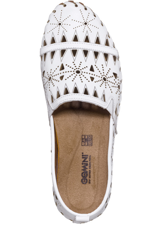 Slipper & Schnürschuhe - Gemini, sommerliche Damen-Slipper, Weite G, mit herausnehmbarem Fußbett Ansicht 15 Slipper & Schnürschuhe - Gemini, sommerliche Damen-Slipper, Weite G, mit herausnehmbarem Fußbett, in Größe 036 bis 042, in Farbe ROT Ansicht 15