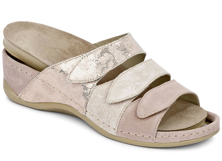 Sandaletten & Pantoletten - Mubb, bequeme Damen-Pantoletten, Weite H, mit herausnehmbarem Fußbett, in Größe 036 bis 042, in Farbe ZARTROSA Ansicht 2