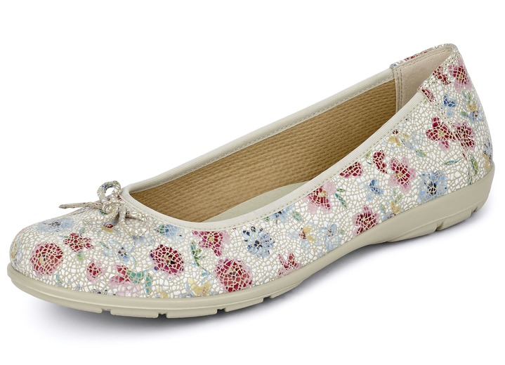 Ballerina In 5 Farben Mit Antik Struktur Weite G Schuhe Bader