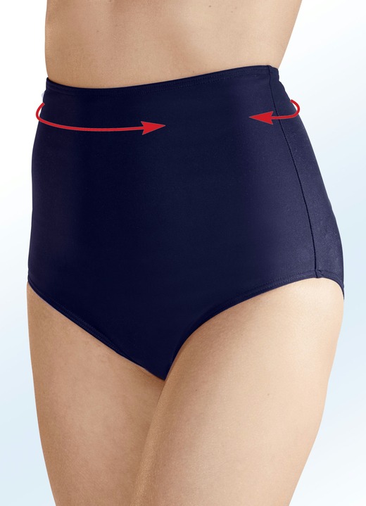 Bikinis - Zweierpack Bikinihosen, hoch geschnitten, mit formendem Vorderfutter, in Größe 038 bis 054, in Farbe 1X SCHWARZ, 1X MARINE Ansicht 2
