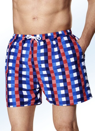 Badeshorts kariert, Microfaser