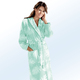 Bademäntel - Bademantel in wadenlanger Form, in Größe L (44/46) bis XXL (52/54), in Farbe TÜRKIS-WEISS