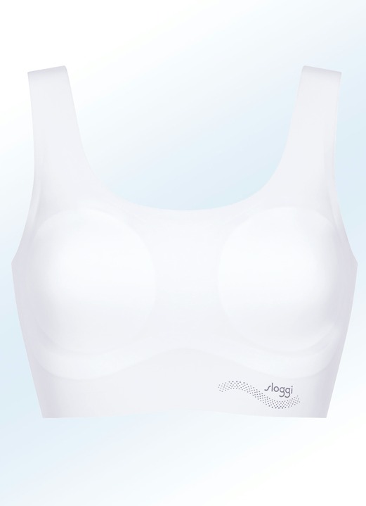 - Sloggi ZERO FEEL-Bustier mit extra flachen Abschlüssen, in Größe L bis XL, in Farbe WEISS Ansicht 1