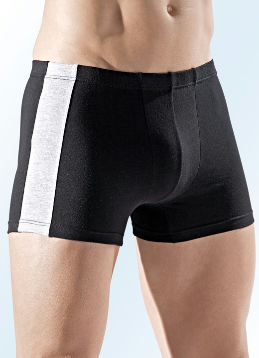 Pants & Boxershorts - Sechserpack Pants, uni mit Einsätzen, in Größe 005 bis 011, in Farbe 3X SCHWARZ, 3X MARINE Ansicht 2