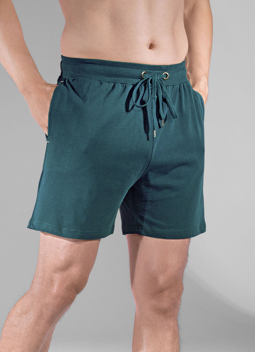 Shortys - Zweierpack Schlaf- und Freizeithosen kurz mit Durchzugsband, in Größe 046 bis 062, in Farbe 1X SCHWARZ, 1X GRAFIT Ansicht 6