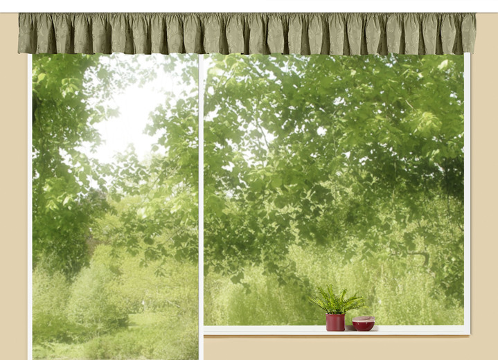 - Jacquard Querbehang in veschiedenen Farben, in Größe 674 (30x300 cm) bis 691 (30x900 cm), in Farbe GRÜN Ansicht 1