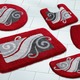 Badgarnituren - Badgarnitur mit 20 mm Florhöhe von Grund, in Größe 100 (Vorleger halbrund, 50/ 80 cm) bis 112 (WC-Deckelbezug, 47/ 50 cm), in Farbe ROT-GRAU – Farbe ROT-GRAU – Ansicht 2