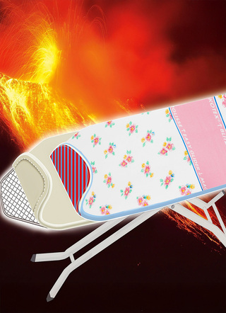 Bügelhilfen - Spezial-Bügelbrettbezug mit Gleitbeschichtung, in Farbe WEISS-ROSA