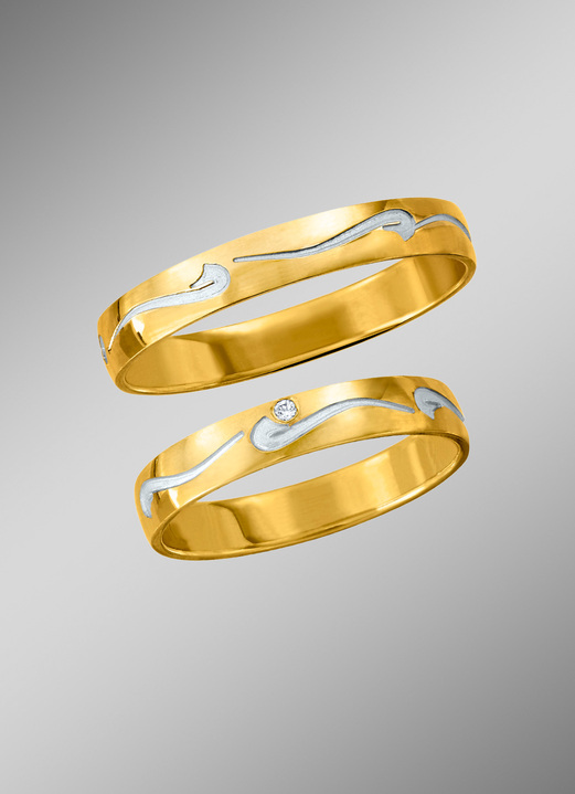 - Teils satinierter Trauring, in Größe 160 bis 240, in Farbe  Ansicht 2