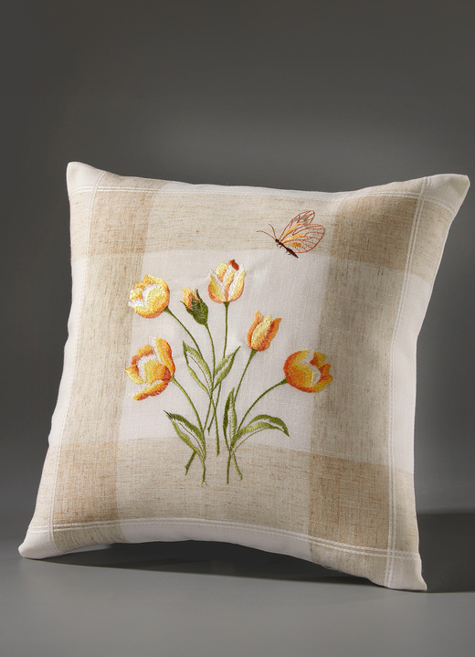 Tischdecken - Tisch- und Raumdekoration mit Tulpen und Schmetterlinge, in Größe 102 (Läufer, 40/ 85 cm) bis 404 (Kissenbezug, 40/ 40 cm), in Farbe SEKT Ansicht 5