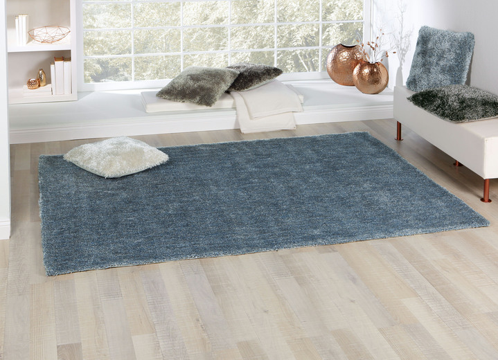 Modern - Hochflor-Teppiche und Kissen mit Baumwoll-Rückseite, in Größe 113 (Brücke, 80x150 cm) bis 915 (Kissen mit Füllung, 45x45 cm), in Farbe WEISS Ansicht 4