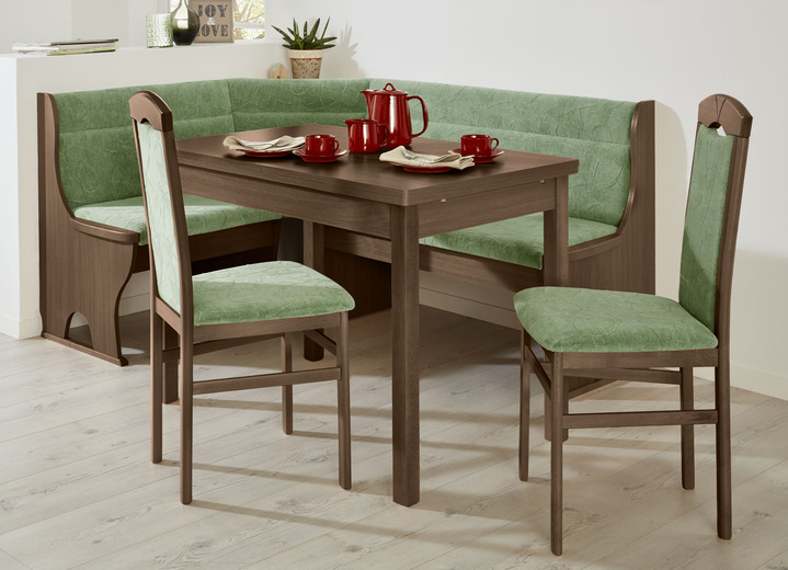 Stühle & Sitzbänke - Stilvolle Esszimmermöbel, in Farbe NUSSBAUM-GRÜN, in Ausführung 2er-Set Stühle Ansicht 1