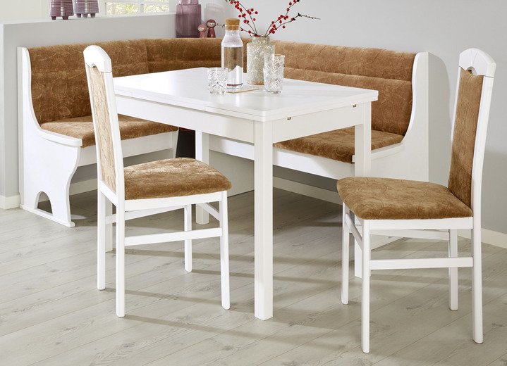 Stühle & Sitzbänke - Stilvolle Esszimmermöbel, in Farbe NUSSBAUM-BEIGE, in Ausführung Eckbankgruppe, 4-teilig, groß Ansicht 10