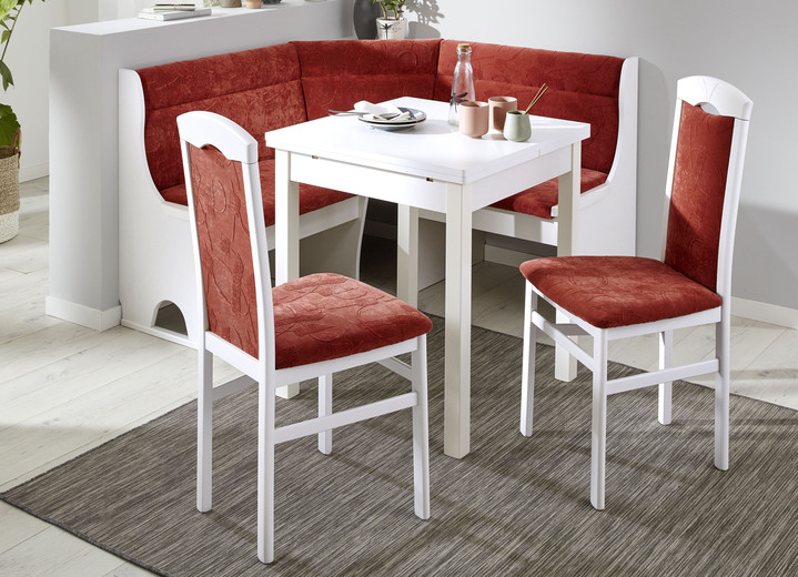 Stühle & Sitzbänke - Stilvolle Esszimmermöbel, in Farbe NUSSBAUM-BEIGE, in Ausführung Eckbankgruppe, 4-teilig, groß Ansicht 9