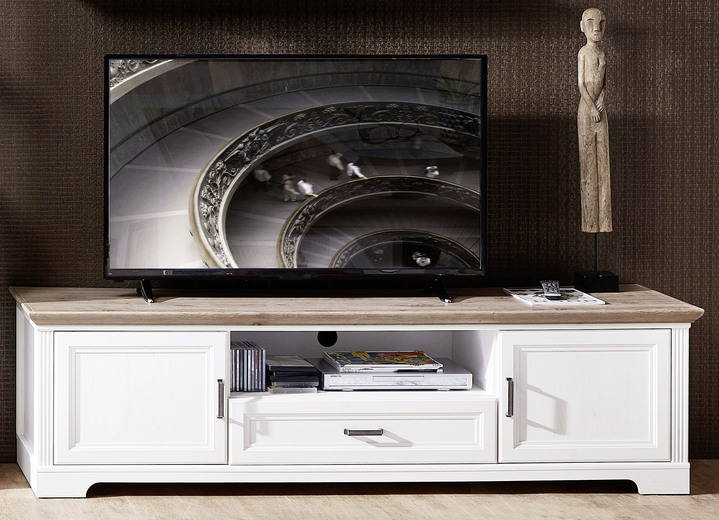 - TV-Lowboard im Landhausstil, in Farbe PINIE HELL-EICHE