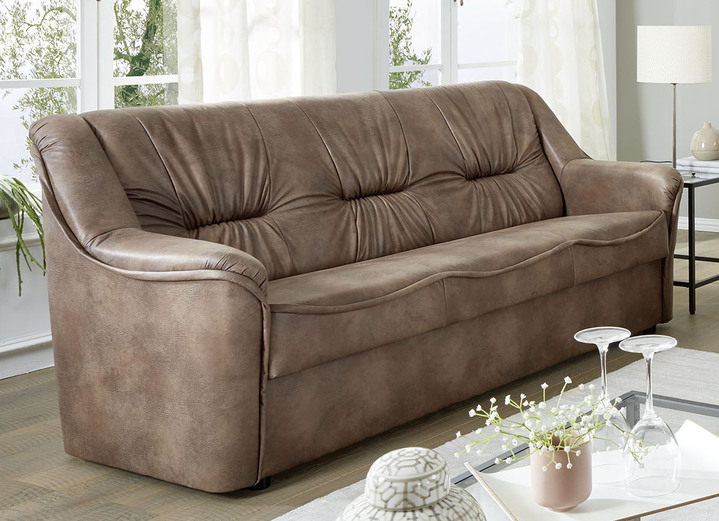 SALE % - Polstermöbel mit EasyClean für leichte Reinigung, in Farbe BRAUN, in Ausführung Dreisitzer Ansicht 1