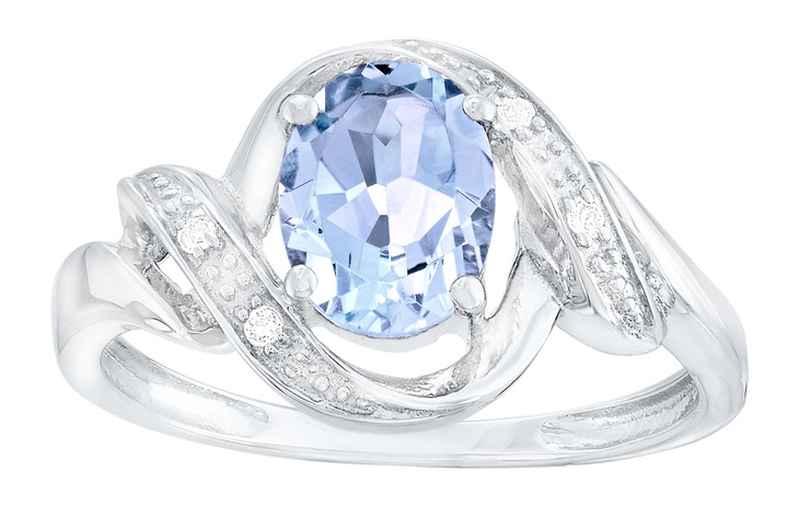 Ringe - Moderner Damenring mit Blautopas und echt Weißtopas, in Größe 160 bis 220, in Farbe  Ansicht 2