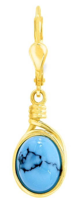 Ohrschmuck - Edle Unikate: Ohrringe mit Türkis, beh., und mit Matrix, in Farbe  Ansicht 2