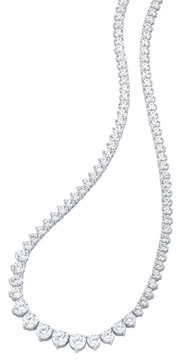 - Halskette mit funkelnden synth. Zirkonia, in Farbe  Ansicht 2