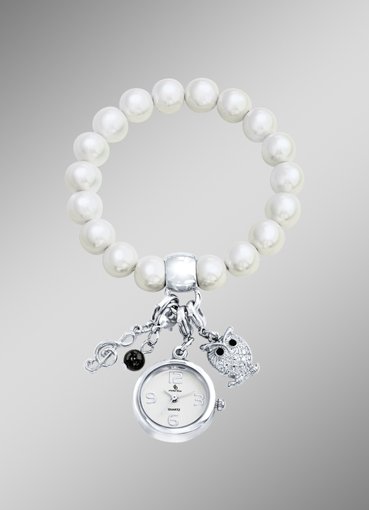 Armbänder - Edelstein-Armband mit Charms, in Farbe , in Ausführung Muschelkernperlen Ansicht 1