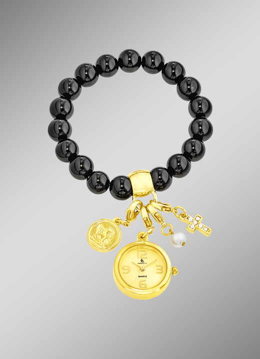 Armbänder - Edelstein-Armband mit Charms, in Farbe , in Ausführung Echt Onyx Ansicht 1