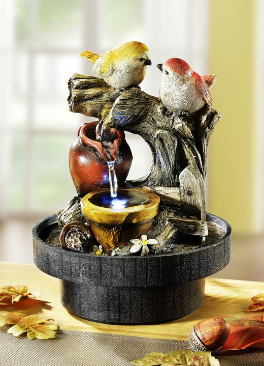 Wohnaccessoires - Zimmerbrunnen mit Vögelchen, in Farbe SCHWARZ