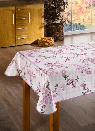 Tischdecken - Hochwertige und pflegeleichte Wachstuch-Tischdecken, in Größe 108 (Mitteldecke, 80/ 80 cm) bis 170 (Tischdecke oval, 155/220 cm), in Farbe HELLGELB – Farbe ROSÉ – Ansicht 