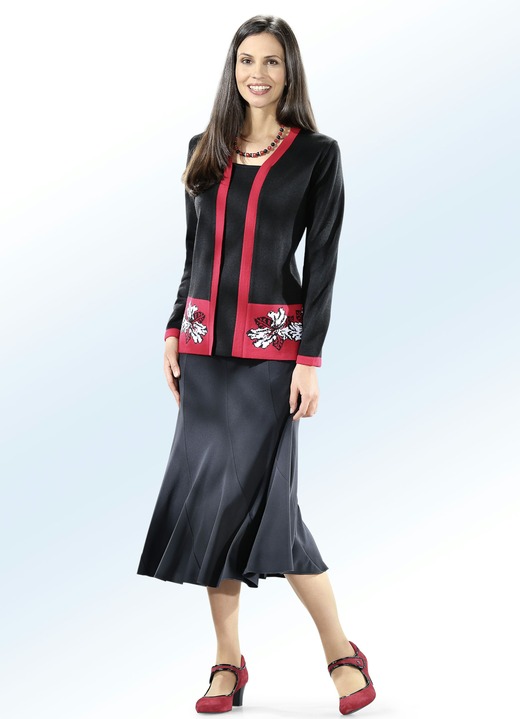 - 8-Bahnenrock, in Größe 020 bis 054, in Farbe SCHWARZ Ansicht 2