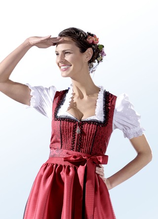 Dirndlbluse mit Smokeinsatz