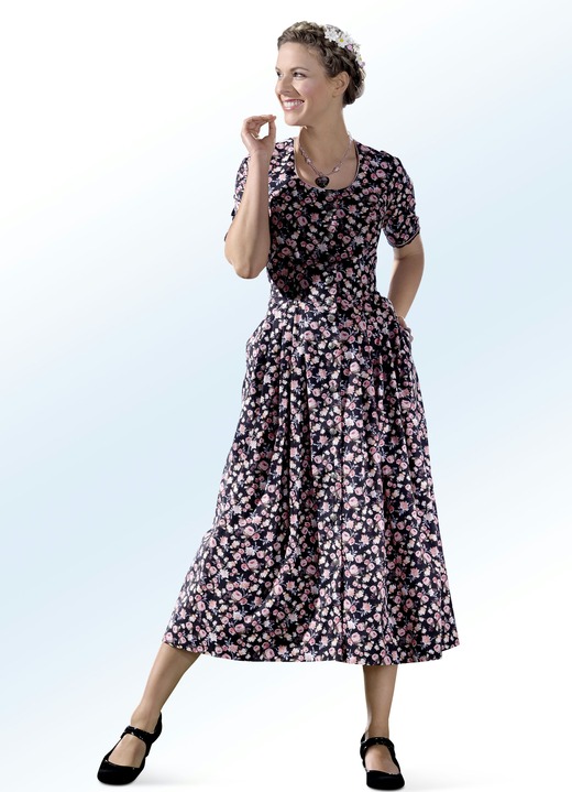 - Landhauskleid von ROSE-DIRNDL, in Größe 019 bis 054, in Farbe SCHWARZ-LACHS