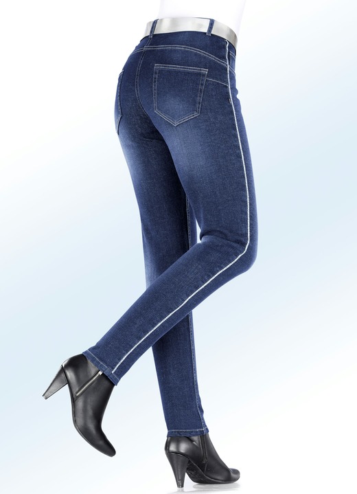 Hosen - Jeans mit funkelndem Zierband, in Größe 017 bis 092, in Farbe JEANSBLAU Ansicht 1