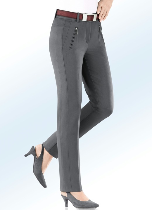 Hosen mit Knopf- und Reißverschluss - Bauchweg-Hose, in Größe 018 bis 235, in Farbe GRAFIT Ansicht 1