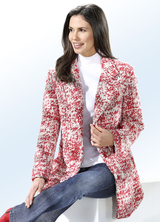 - Jacke mit Nahttaschen, in Größe 036 bis 050, in Farbe ROT-ECRU